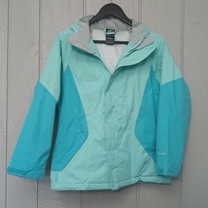 The North Face Aqua Teal Hooded Rain Jacket Size Large